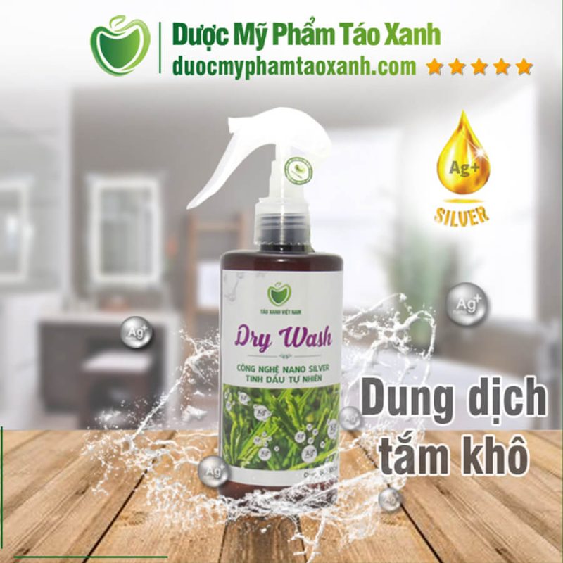 dung dịch tắm khô nano bạc wash shampoo